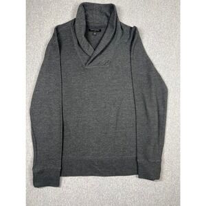 Banana Republic Shawl Collar Sweater Mens M Gray Excellent Pullover Knit